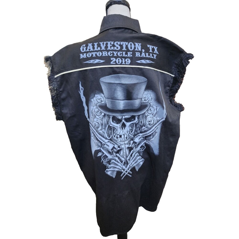 Bikers Pride Motorcycle Rally 2019 NWT Black Sleeveless NWT Workshirt Galveston